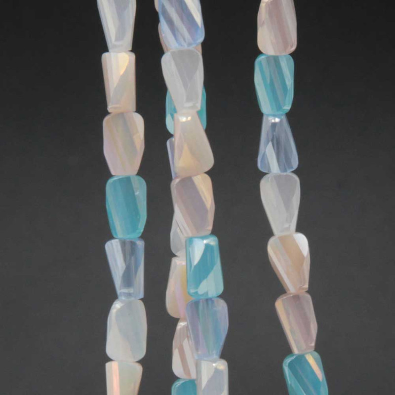 Cristalli rettangolo twister multicolor A/B 6.5x4 mm filo 55 cm (cri-0a027) - pietreeminuterie.com