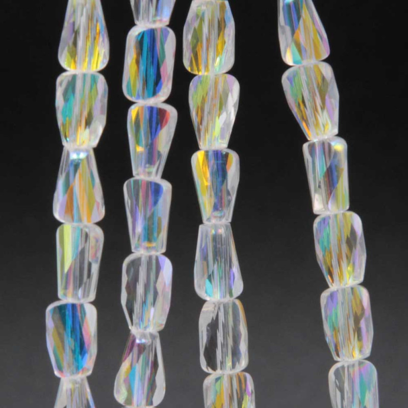 Cristalli rettangolo twister traparenti A/B 6.5x4 mm filo 55 cm (cri-00012) - pietreeminuterie.com