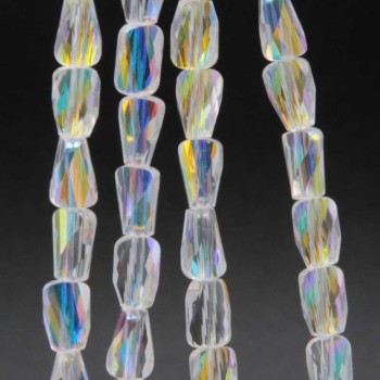 Cristalli rettangolo twister traparenti A/B 6.5x4 mm filo 55 cm Cristalli rettangolo twister traparenti A/B 6.5x4 mm filo 55 cm