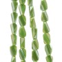 Cristalli rettangolo twister verde A/B 6.5x4 mm filo 55 cm