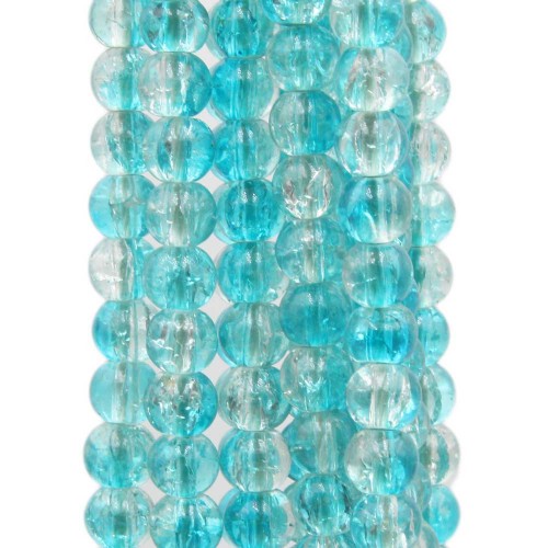 Cristallo di Rocca | Cristallo di rocca azzurro tondo liscio 6 mm filo 40 cm - rcca4578
