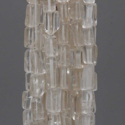 Cristallo di rocca colonna pepita irregolare 8x4 mm filo 50 cm