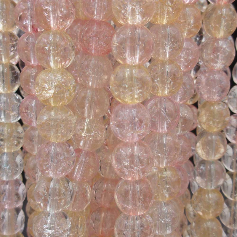 Cristallo di rocca tondo liscio 8 mm multi color filo 40 cm (roccxys1) - pietreeminuterie.com