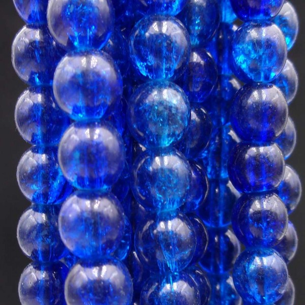 Cristallo di Rocca | Cristallo di rocca tondo liscio 8 mm blu filo 40 cm - rocc6ye