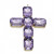 Pendente croce con cristalli lilla color 60 mm conf. 1 pz