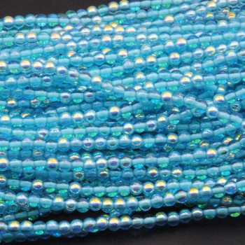 Perline crystal bead tonde lisce azzurre 4 mm a/b filo 40 cm Perline crystal bead tonde lisce azzurre 4 mm a/b filo 40 cm