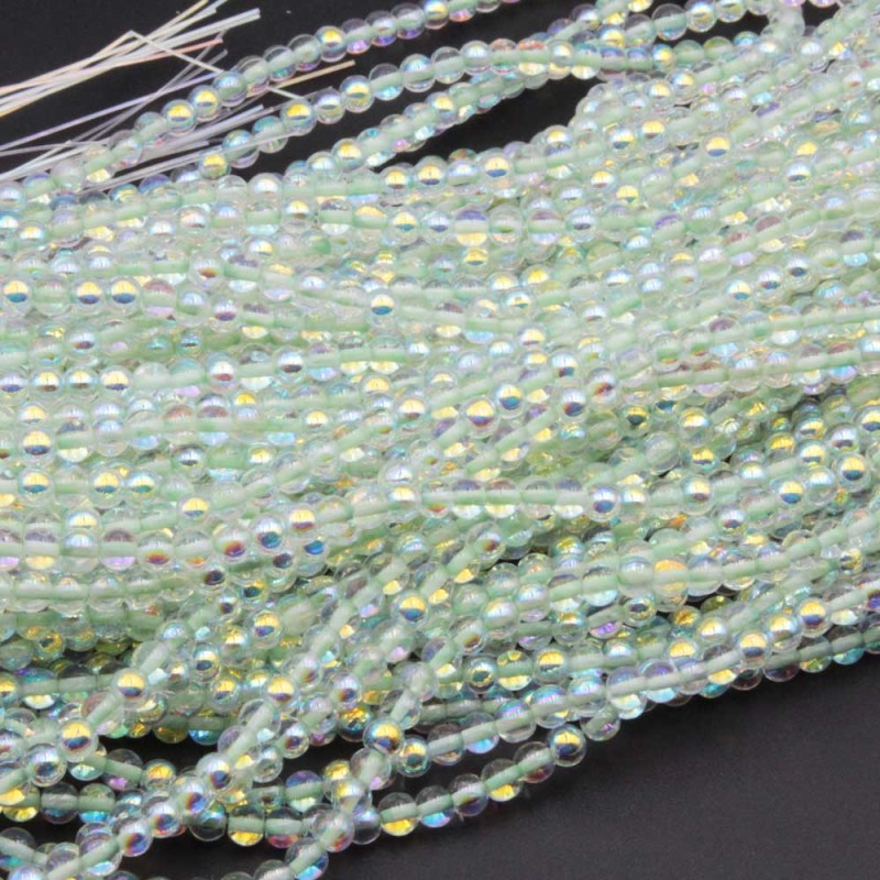 Perline crystal bead tonde lisce avveturine 4 mm a/b filo 40 cm Perline crystal bead tonde lisce avveturine 4 mm a/b filo 40 cm