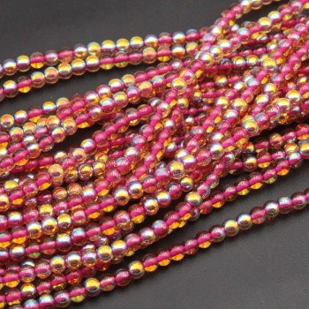 Perline crystal bead tonde lisce red 4 mm a/b filo 40 cm