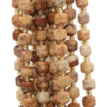 Pietre dure cubi sfac. 5 mm diaspro grado A+++ filo 40 cm