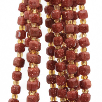 Pietre dure cubi sfac. 5 mm pietra del sole  grado A+++ filo 40 cm