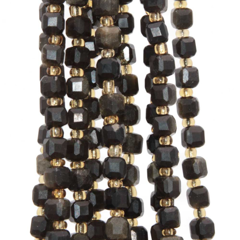 Pietre dure cubi sfac. occhio di falco nero 5 mm grado A+++ filo 40 cm (cub11102) - pietreeminuterie.com