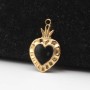 Cuore sacro acciaio oro smaltato nero 24.4x15 mm 1 pz