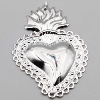Cuore sacro 90x60 mm argento conf.1 pz