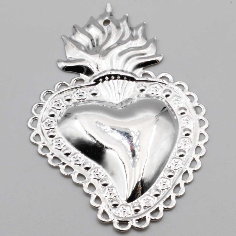 Cuore sacro 90x60 mm argento conf.1 pz (hea-m0pp) - pietreeminuterie.com