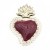 Cuore sacro 90x60 mm bordeaux e oro conf.1 pz