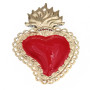 Cuore sacro 90x60 mm rosso e oro conf.1 pz
