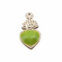 Cuore sacro smaltato verde ottone pisello 20x10 mm pacco 1 pezzo
