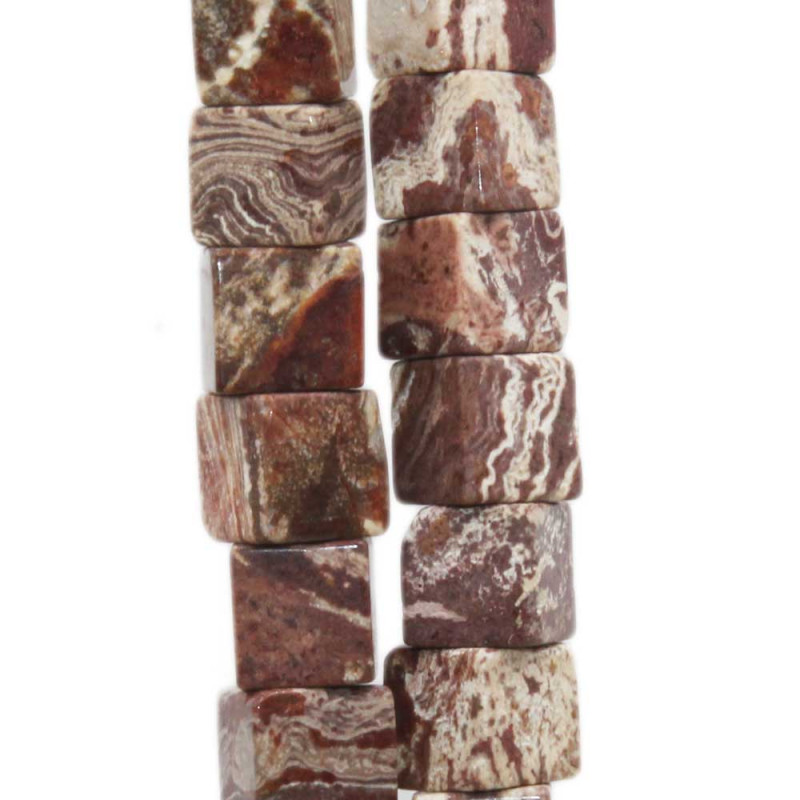 Diaspro marrone cubi 8 mm lisci 10 pz (cub8dias) - pietreeminuterie.com