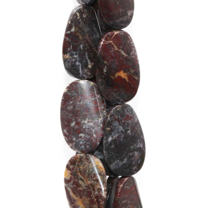 Diaspro marrone ovale ondulato 40x25 mm liscio 1 pz (dias70mm) - pietreeminuterie.com