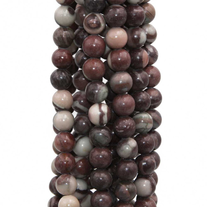 Diaspro marrone tondo liscio 8 mm filo 40 cm (dia-8m-m) - pietreeminuterie.com