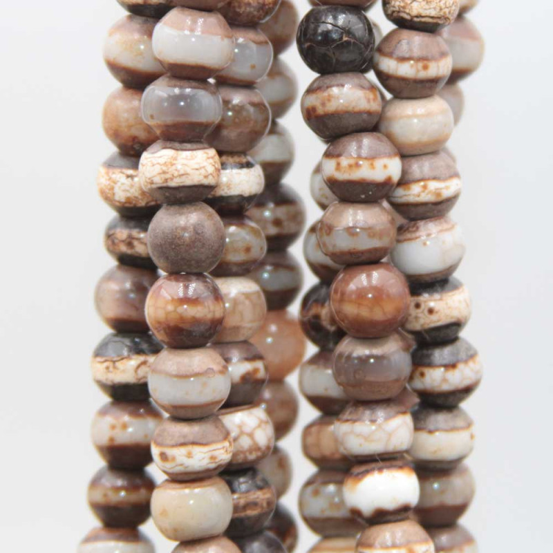 Diaspro picasso tondo marrone striscia bianca 8 mm filo 40 cm (dia-8-mm) - pietreeminuterie.com