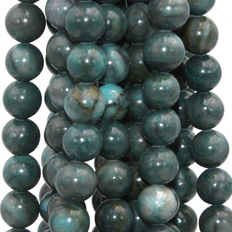 Diaspro verde tondo liscio 10 mm filo 40 cm (hhg-88-0) - pietreeminuterie.com