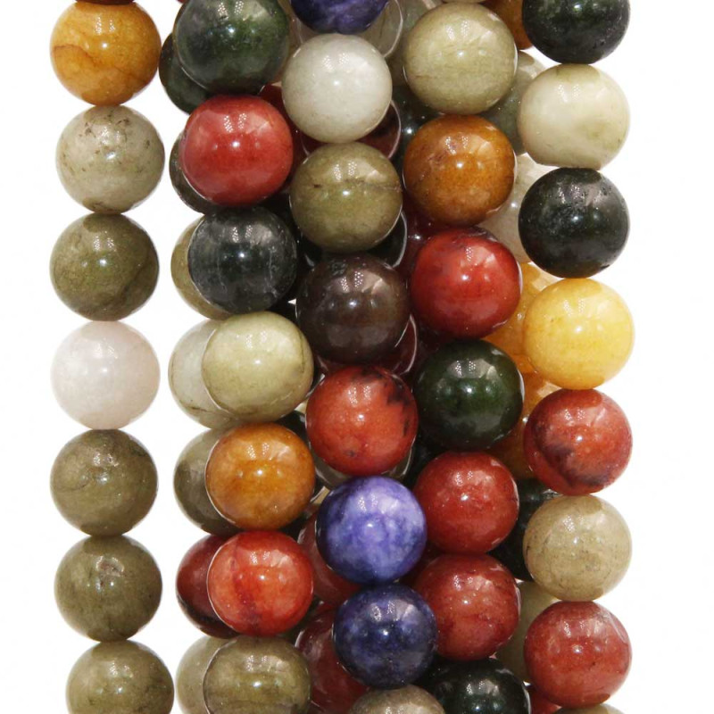 Diaspro colorato tondo liscio 10 mm filo 40 cm (65a0011) - pietreeminuterie.com