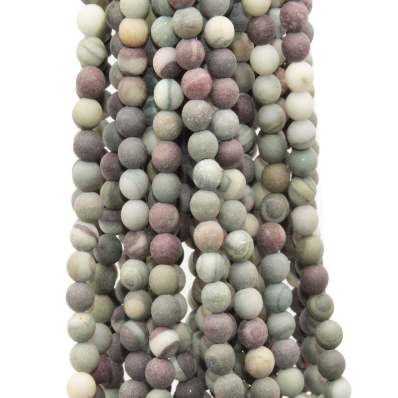 Diaspro polvere del deserto tondo liscio 6 mm filo 40 cm (polv-6mm) - pietreeminuterie.com