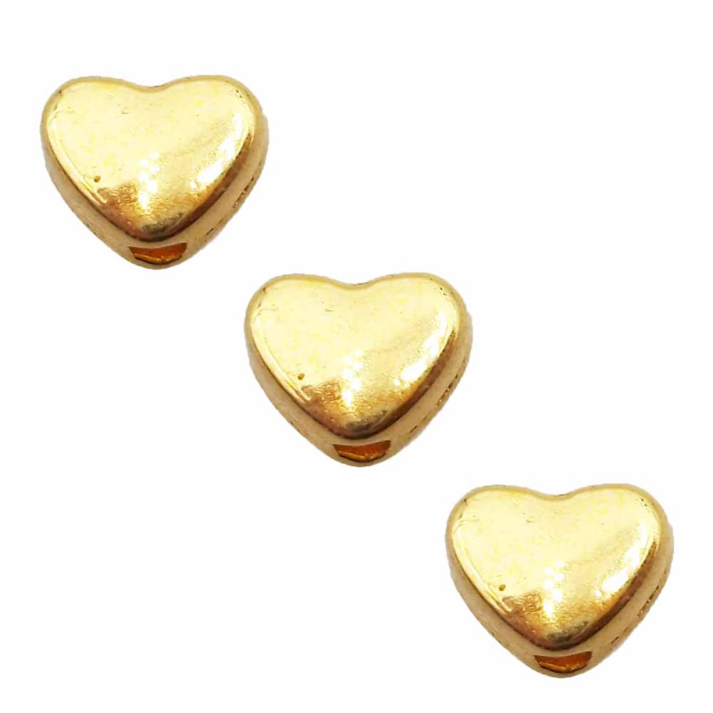 Distanziatore cuore oro 6 mm pacco da 30 pezzi (cuoor11) - pietreeminuterie.com