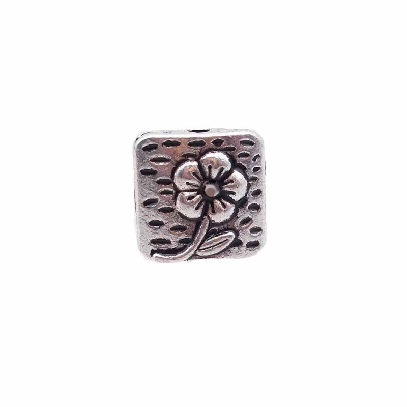 Distanziatore quadrato 10 mm con fiore pacco da 10 pezzi (dquad10) - pietreeminuterie.com