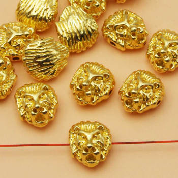 Distanziatore testa di leone oro 12.5x11 mm 10 pz