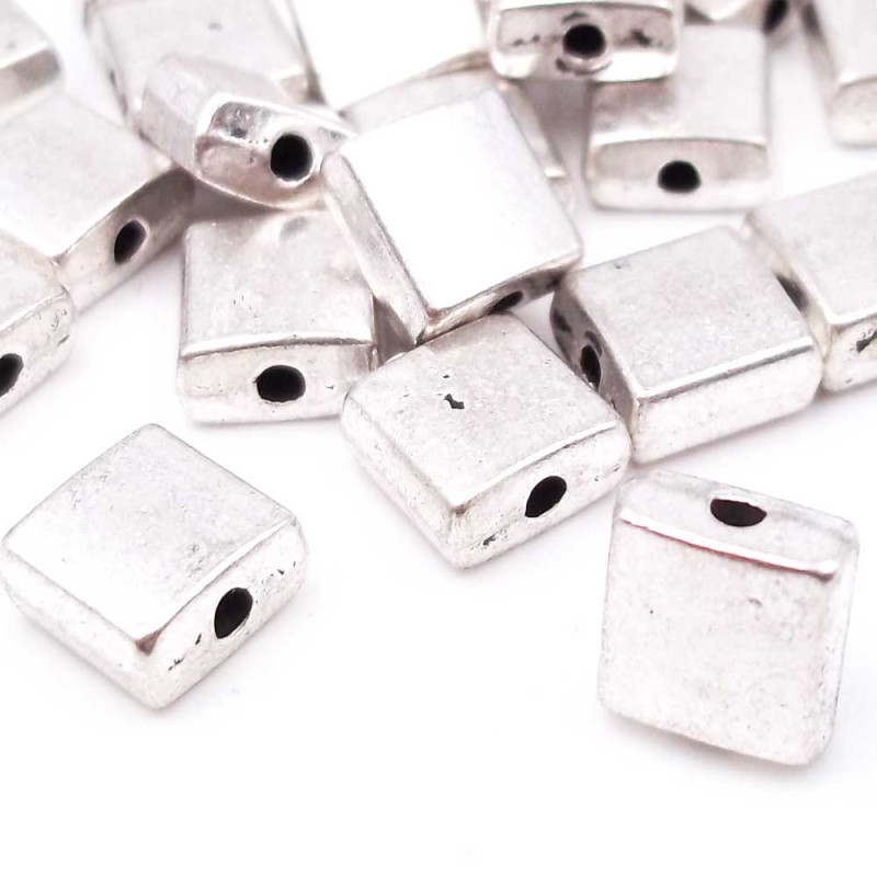 Distanziatori argentone quadrato 7,3 mm pacco 10 pz (didi7) - pietreeminuterie.com