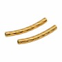 Tubicino acciaio oro intagliato 19x2 mm foro 1.5 mm circa 6pz