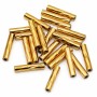 Tubicino in acciaio oro decorato 9x2 mm foro 1 mm circa 10 pz