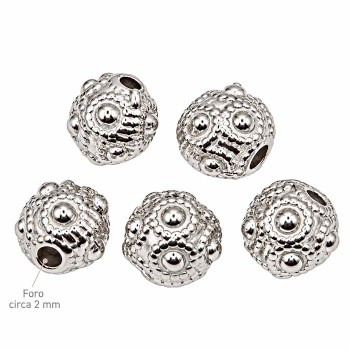 Barilotto acciaio decorato 6.5 mm conf. 10 pz Barilotto acciaio decorato 6.5 mm conf. 10 pz