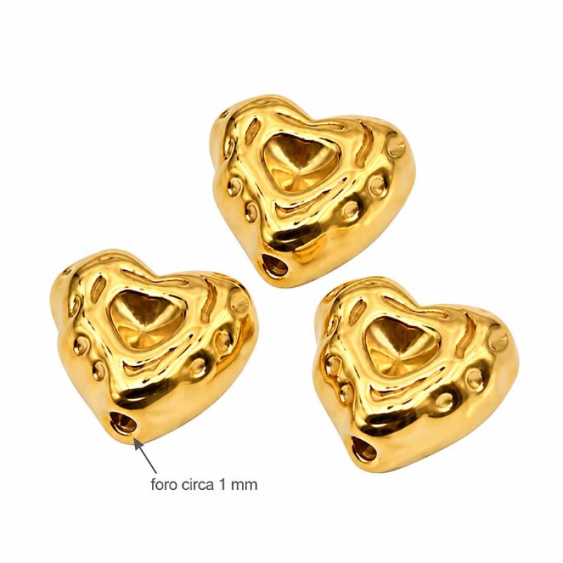 Cuore in acciaio oro 9.5 mm conf. 4 pz Cuore in acciaio oro 9.5 mm conf. 4 pz