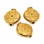 Distanziatori acciaio oro decorati 12x10 mm foro 2 mm circa conf. 2 pz