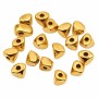 Pepite acciaio oro 5x4 mm foro 1.5 mm circa 20 pz