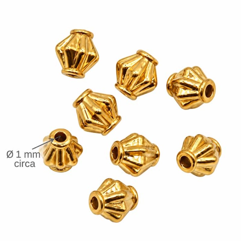 Bicono oro acciaio 4 mm conf. 30 pz Bicono oro acciaio 4 mm conf. 30 pz
