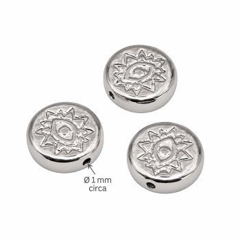 Distanziatore acciaio disco con incisioni 8.5 mm conf. 6 pz Distanziatore acciaio disco con incisioni 8.5 mm conf. 6 pz