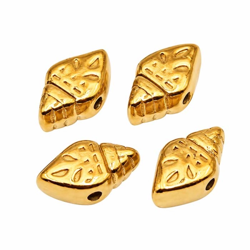 Conchiglia acciaio oro 8x4.5 mm conf. 10 pz Conchiglia acciaio oro 8x4.5 mm conf. 10 pz