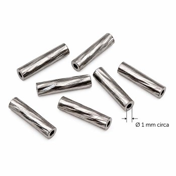 Tubicino in acciaio intagliato 7x2 mm conf. 20 pz