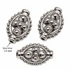 Barilotto ovale decorato acciaio 13x9 mm conf. 2 pz (ovd-0092) - pietreeminuterie.com