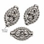 Barilotto ovale decorato acciaio 13x9 mm conf. 2 pz