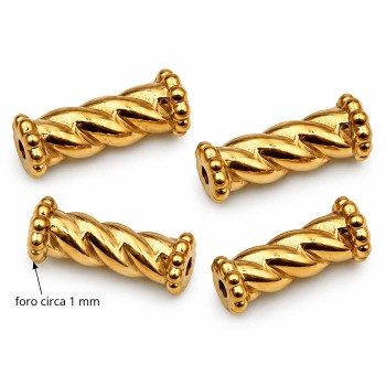 Colonna torta acciaio oro 11x5 mm conf. 4 pz