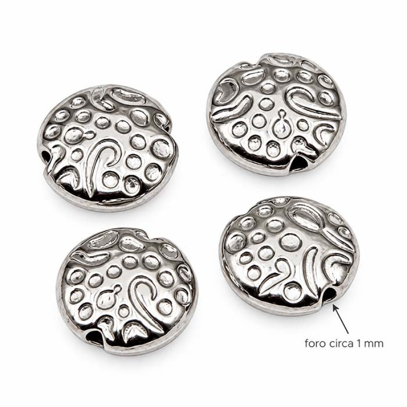 Disco bombato decorato acciaio 8 mm conf. 4 pz (dis-acc8m) - pietreeminuterie.com