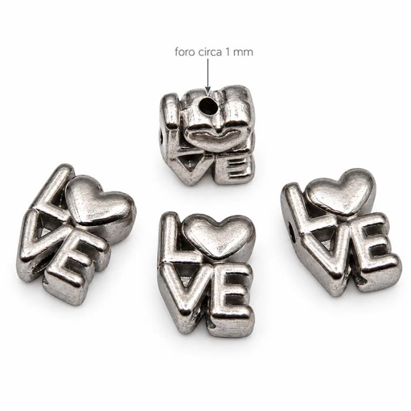 Distanziatore scritta love acciaio 7x5 mm conf. 2 pz - lov-acc839 - pietreeminuterie.com Distanziatore scritta love acciaio 7x5 mm conf. 2 pz (lov-acc839) - pietreeminuterie.com
