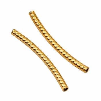Bastoncino acciaio curvo intagliato oro 30x2 mm conf.2 pz