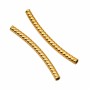 Bastoncino acciaio curvo intagliato oro 30x2 mm conf.2 pz