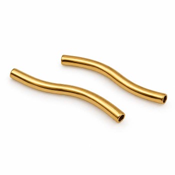 Tubicino curvo acciaio oro 25x2 mm foro 1.5 mm circa conf. 2 pz